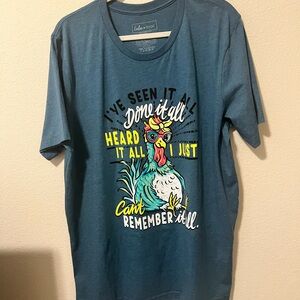 Teal Tee with Colorful Rooster Graphics’s